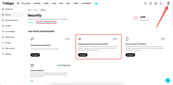 如何在 Bitget 账户上绑定谷歌验证（GA）——Web 端操作教程插图